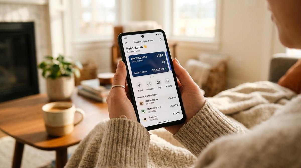 Persona consultando la CLABE interbancaria de su cuenta digital en una aplicación móvil o plataforma financiera.