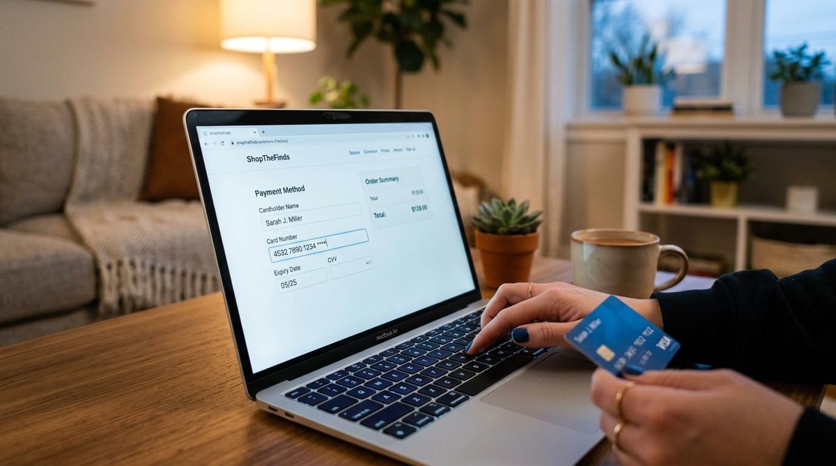 Persona que registra tarjeta en tienda online
