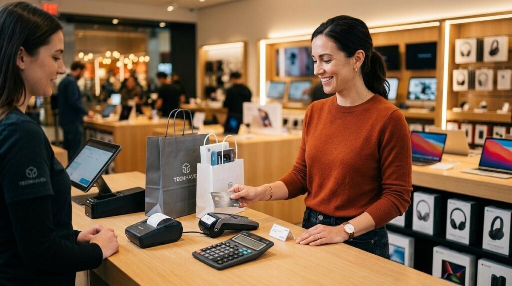 Mujer que compra a Meses Sin Intereses en México.